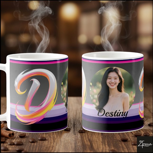 Abstract Fluid Letter D Neon Brush Coffee Mug (This is a sample design. There are several models to choose from, with the name and color changed.
)