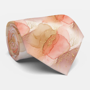 Abstract Fluid Marble in Earthy Warm Hues Tie