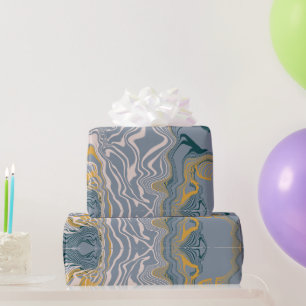 Abstract Fluid Marble Swirl Wrapping Paper