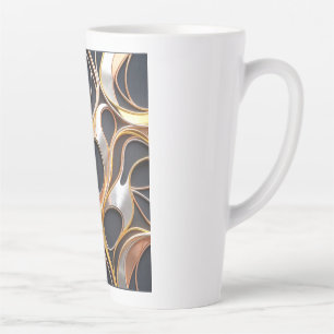 Abstract Fluid Metallic Design coloured Gold Slive Latte Mug