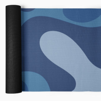 Abstract Fluid Shapes Blue Yoga Mat