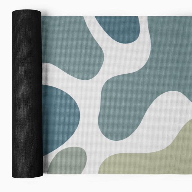 Abstract Fluid Shapes Green Yoga Mat (Creator Uploaded)