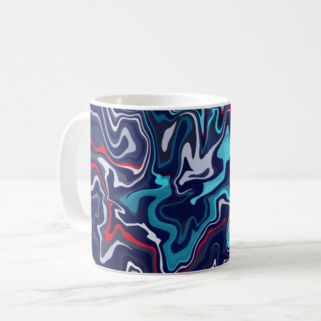 Abstract Fluid Wave Design Coffee Mug (Front Left)