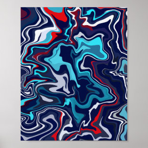 Abstract Fluid Wave Design Poster