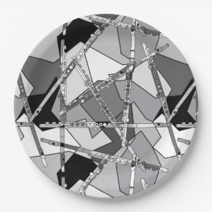 Abstract Flutes Paper Plate