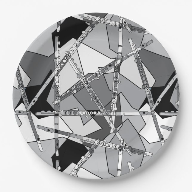 Abstract Flutes Paper Plate (Front)