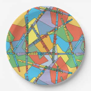 Abstract Flutes Paper Plate