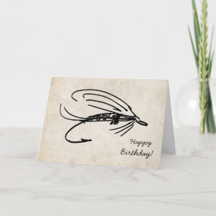 Abstract Fly Fishing Birthday Card