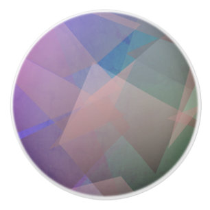Abstract Flying Particles Geometrical Shapes Ceramic Knob