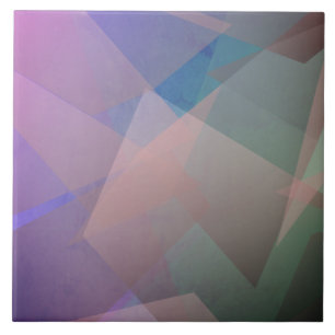 Abstract Flying Particles Geometrical Shapes Ceramic Tile