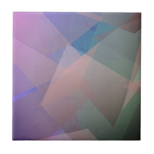 Abstract Flying Particles Geometrical Shapes Ceramic Tile