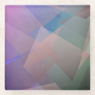 Abstract Flying Particles Geometrical Shapes Glass Coaster