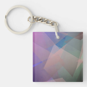 Abstract Flying Particles   Geometrical Shapes Key Ring