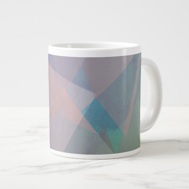 Abstract Flying Particles | Geometrical Shapes Large Coffee Mug (Front Right)