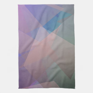 Abstract Flying Particles   Geometrical Shapes Tea Towel
