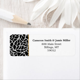Abstract Foliage Border Return Address Label