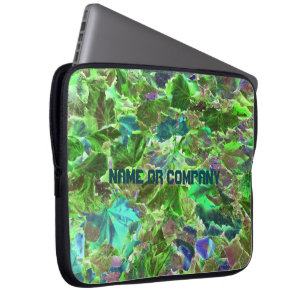 Abstract Foliage Green Leaves Personalised Laptop Sleeve