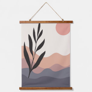 Abstract foliage line art drawing Hanging Tapestry