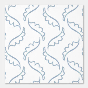       Abstract Foliage Modern Light White and Blue Wallpaper