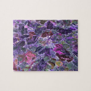 Abstract Foliage Pink Purple Leaves Jigsaw Puzzle