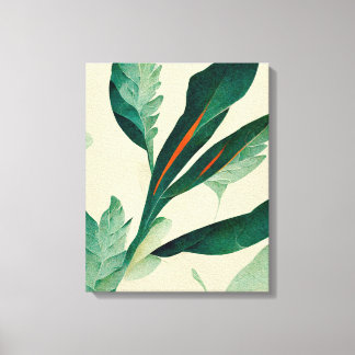 Abstract Foliage Plant Leave Canvas Paint Wall Art