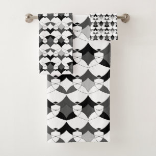 Abstract folk african ethno traditional native bath towel set