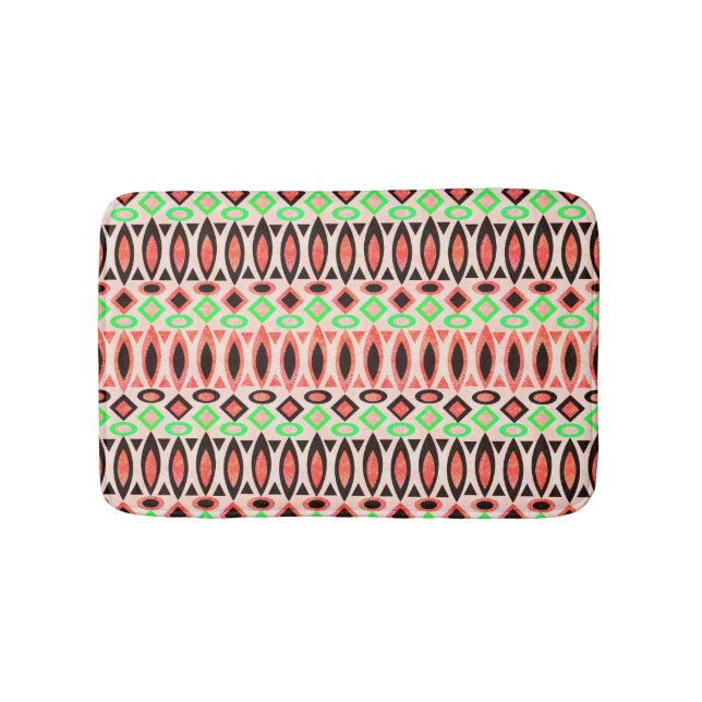 Abstract folk african ethno traditional native tri bath mat (Front)