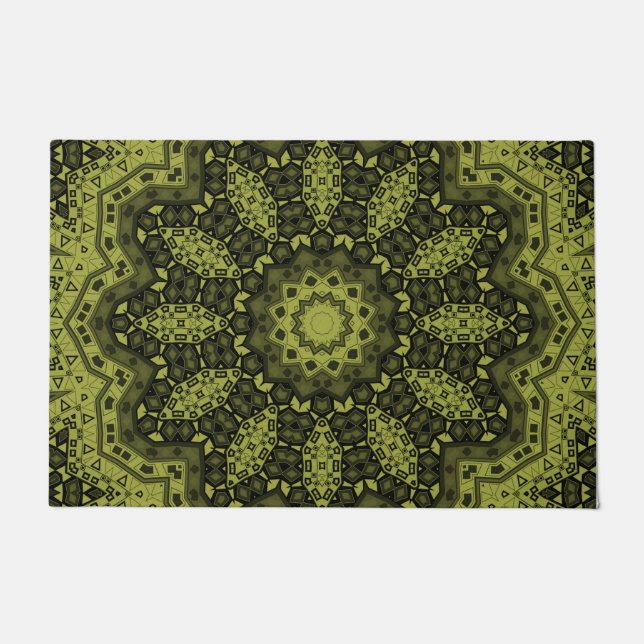 Abstract folk mandala ethno traditional ornamental doormat (Front)