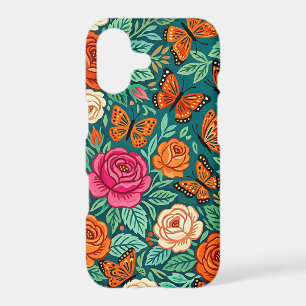 Abstract Folk Roses Butterflies iPhone Cases