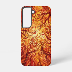 Abstract Forest Fire Red Watercolor Samsung Cases