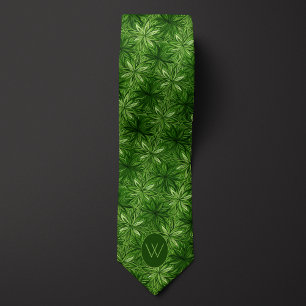 Abstract Forest Green Botanical Tie
