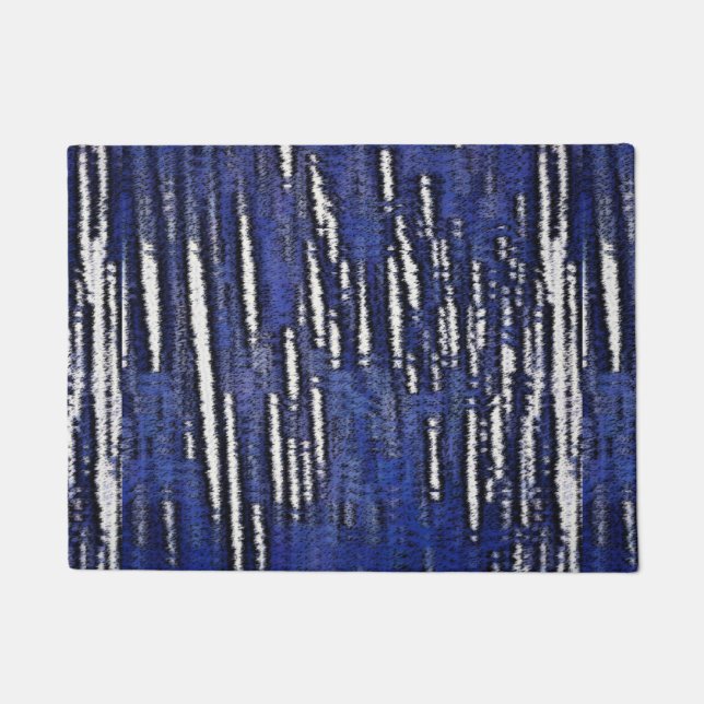 Abstract Forest Royale-Blue Doormat (Front)