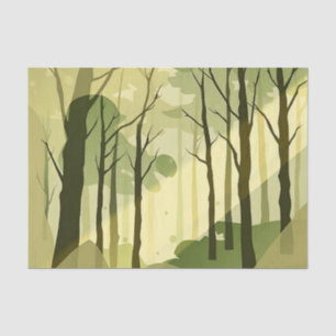 Abstract Forest with Diffused Light Tissue Paper