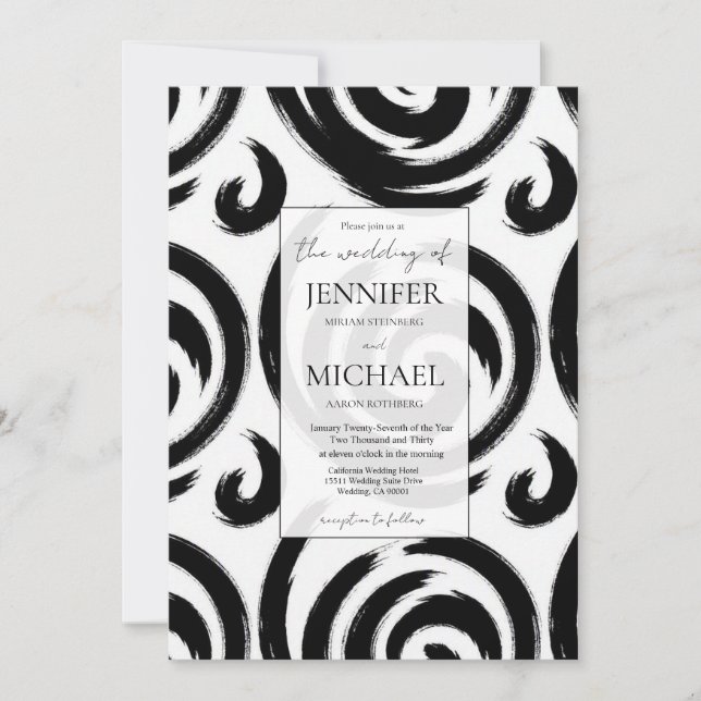 Abstract Formal Luxury | QR Code Wedding Invitation (Front)