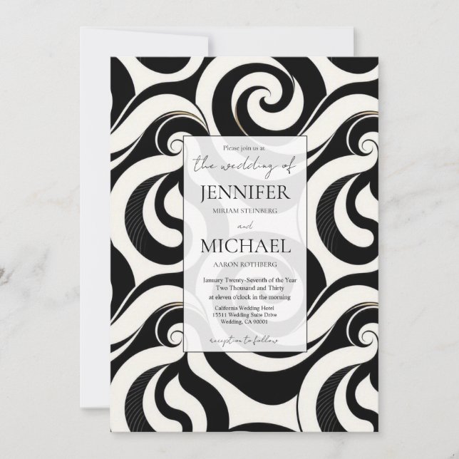 Abstract Formal Luxury | QR Code Wedding Invitation (Front)