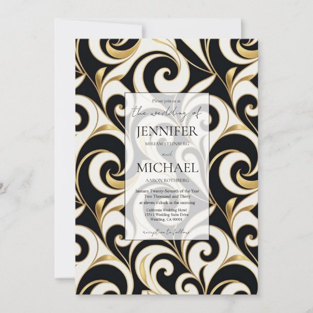 Abstract Formal Luxury | QR Code Wedding Invitation (Front)