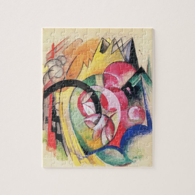 Abstract Forms (aka Coloured Flowers) by Franz Mar Jigsaw Puzzle (Vertical)