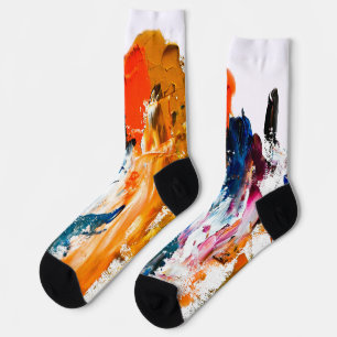 Abstract Forms Born from a Living Artist’s Palette Socks