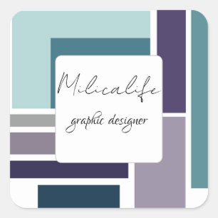 Abstract forms, social media square sticker