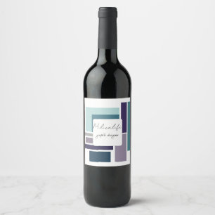 Abstract forms, social media wine label
