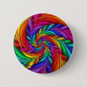 abstract fractal art (18) 6 cm round badge