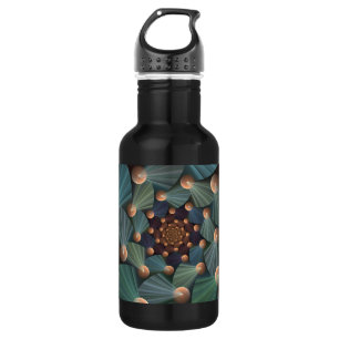 Abstract Fractal Art With Depth Brown Slate Blue 532 Ml Water Bottle