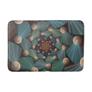 Abstract Fractal Art With Depth Brown Slate Blue Bath Mat
