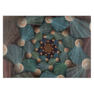 Abstract Fractal Art With Depth Brown Slate Blue Cutting Board