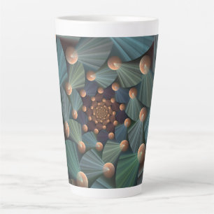 Abstract Fractal Art With Depth Brown Slate Blue Latte Mug
