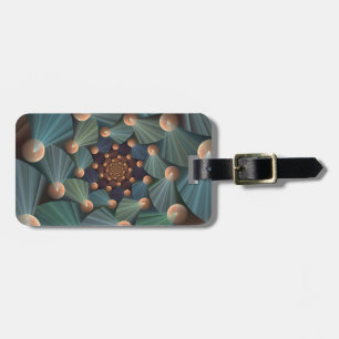 Abstract Fractal Art With Depth Brown Slate Blue Luggage Tag