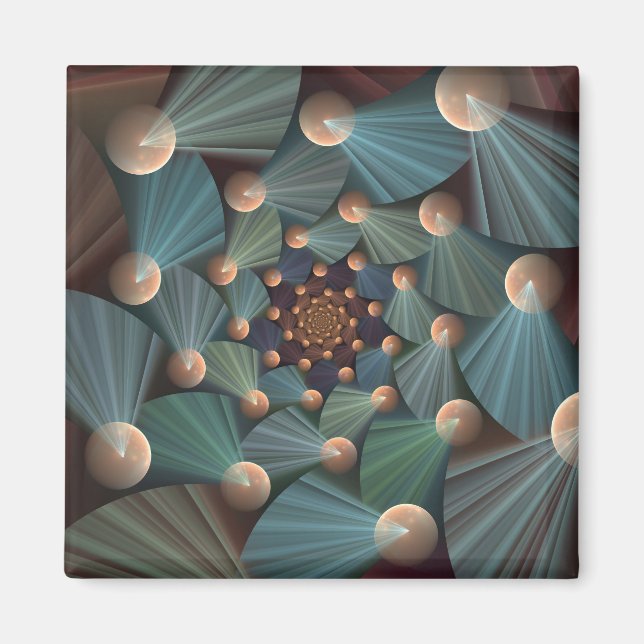 Abstract Fractal Art With Depth Brown Slate Blue Magnet (Front)