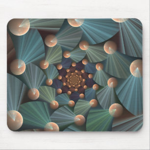 Abstract Fractal Art With Depth Brown Slate Blue Mouse Pad