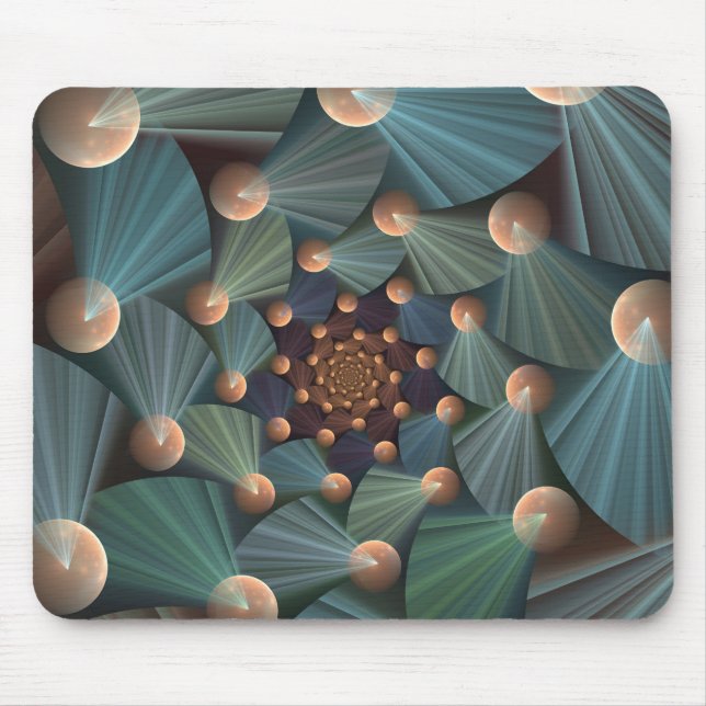 Abstract Fractal Art With Depth Brown Slate Blue Mouse Pad (Front)