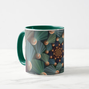 Abstract Fractal Art With Depth Brown Slate Blue Mug